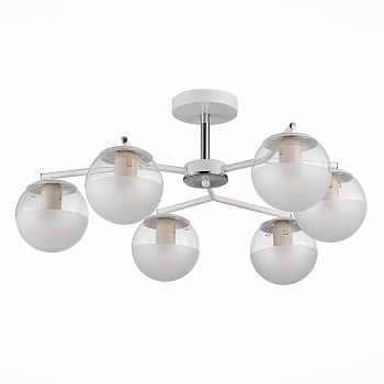 Evoluce VERONA Белый, Хром/Прозрачный SLE106602-06 Светильник потолочный E27 6*60W