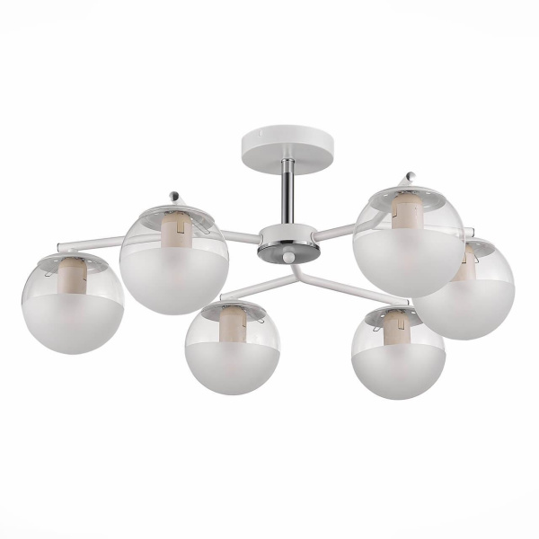 Evoluce VERONA Белый, Хром/Прозрачный SLE106602-06 Светильник потолочный E27 6*60W