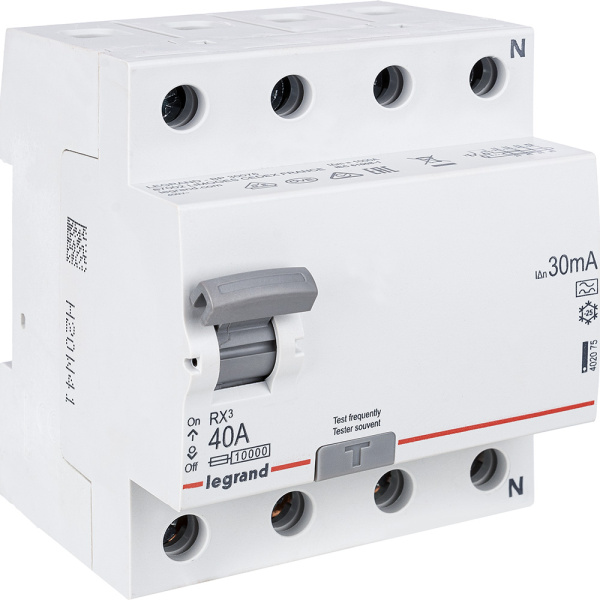 Купить Legrand RX3 УЗО 30мА 40А 4P A 402075