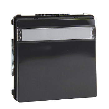 SE Merten Aquadesign Антрацит Розетка Schuko с крышкой и полем для надписи (MTN2312-7214)