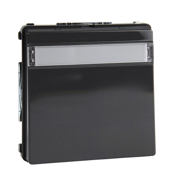 SE Merten Aquadesign Антрацит Розетка Schuko с крышкой и полем для надписи (MTN2312-7214)