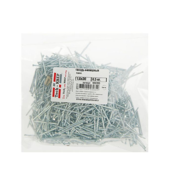 Tech-Krep Гвоздь финишный оцинк. 1,6х30 (0,5 кг) - пакет 105195