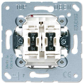 JUNG Механический Выключатель 2-клавишный с подсветкой 505U5