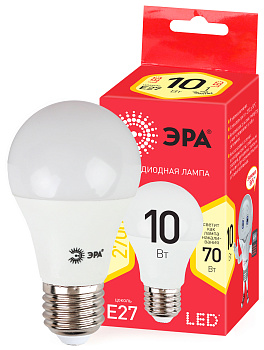 ЭРА ECO LED A60-10W-827-E27 (диод, груша, 10Вт, тепл, E27)