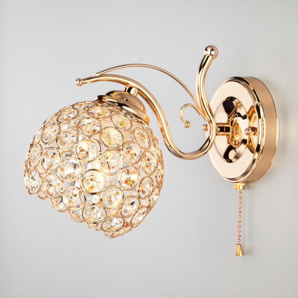 Eurosvet Бра со стеклянным плафоном 7777/1 золото 00000079881