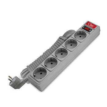 СОЮЗ Сетевой фильтр ПВС 3*0,75 5м серый премиум упаковка 1330.