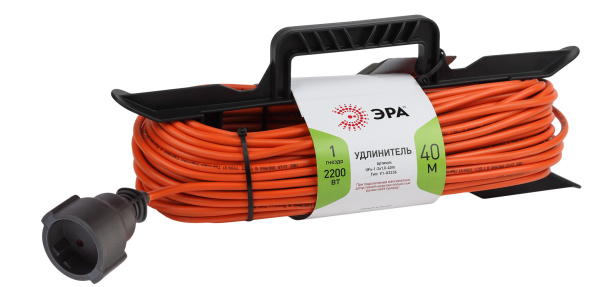 ЭРА UFx-1-2x1.0-40m-IP44 Удлинитель силовой на рамке б/з 1 гн 40м ПВС 2х1