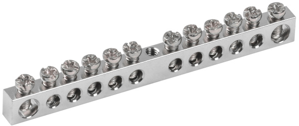 IEK Шина PEN "земля-ноль" 6х9мм 12/1 Ni (12групп/крепеж по центру)