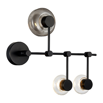 ST LUCE  SL6005.401.03 Светильник настенно-потолочный Черный/Дымчатый, Прозрачный LED 3*3W