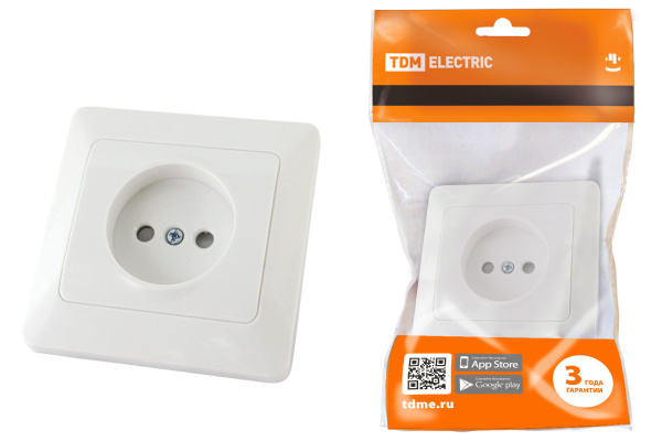 TDM Розетка 2П с защ. шт. 10А 250В белая "Ильмень" SQ1823-0013