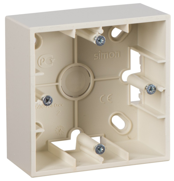 Simon 15 Бежевая Коробка 1-ая для наружного монтажа 1590751-031