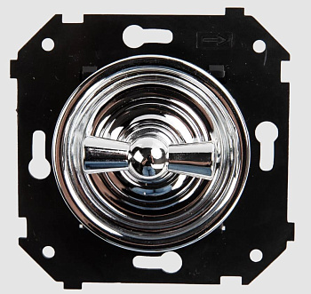 BIRONI Шедель Пластик Серебро Выключатель 2-кл, ручка Серебро (скрытый монтаж) B3-202-S-S