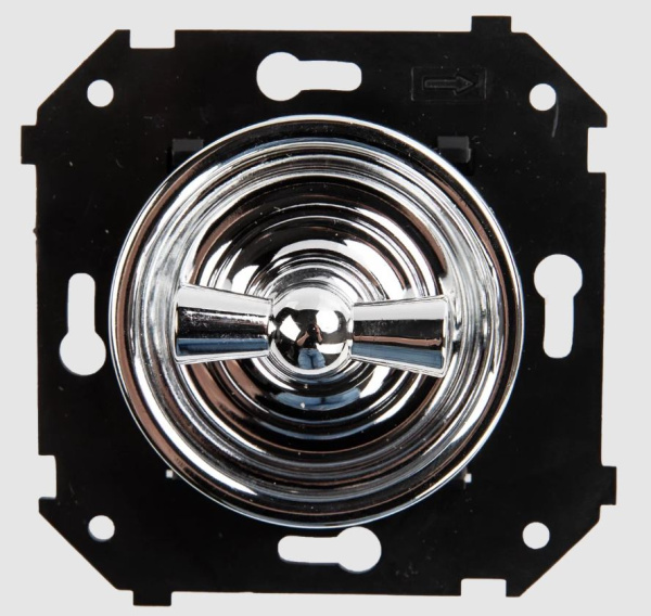 BIRONI Шедель Пластик Серебро Выключатель 2-кл, ручка Серебро (скрытый монтаж) B3-202-S-S