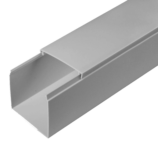 Промрукав Кабель-канал серый RAL 7035 2-й замок в п/э 60х60 (24м/уп) PR03.0078