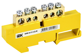 IEK Шина PE земля на DIN-изол ШНИ-8х12-6-Д-Ж