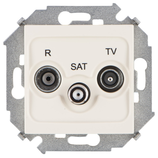 Simon 15 Бежевая Розетка R-TV-SAT одиночная, винт.зажим 1591466-031