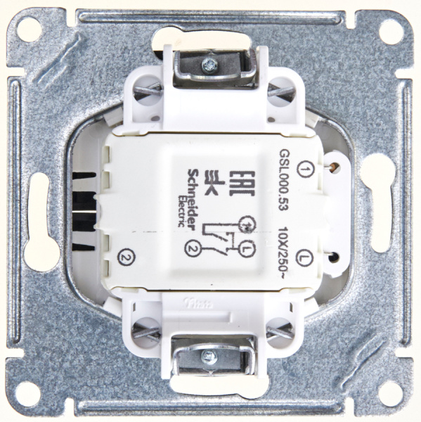 Купить Systeme Electric Glossa Антрацит Выключатель 2-клавишный с подсветкой сх.5а, 10АХ