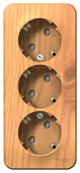 Купить Systeme Electric Blanca наруж Ясень Розетка 3-ая с/з без шторок 16А, 250В, изолир. пластина