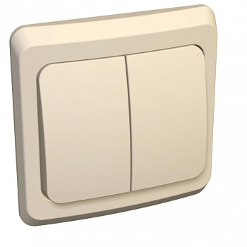 Systeme Electric Этюд Крем Выключатель 2-клавишный с подсветкой