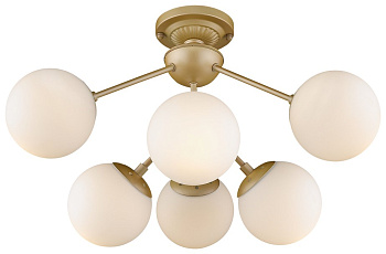 Wertmark WE236.06.407 Люстра потолочная Шампань/Белый E27 6*60W