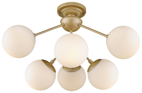 Wertmark WE236.06.407 Люстра потолочная Шампань/Белый E27 6*60W