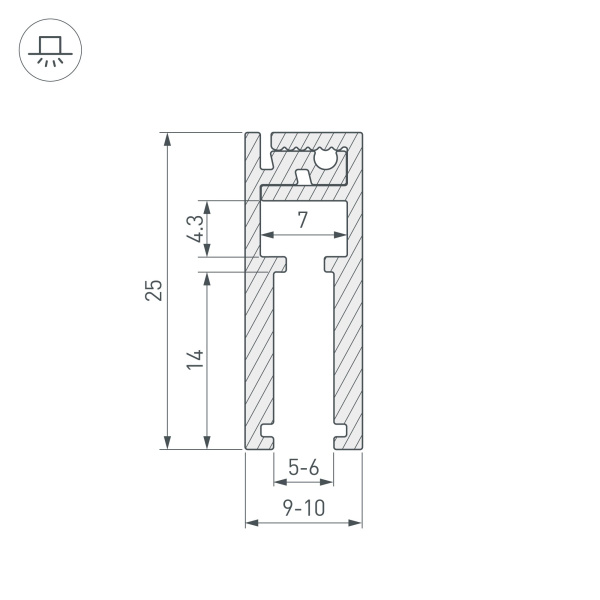 Купить Arlight Профиль KLUS-GLASS-56-2000 ANOD (Алюминий) 019193
