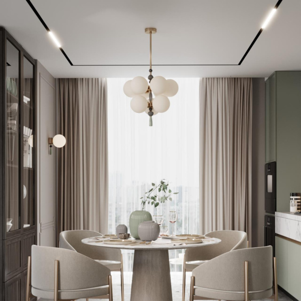 Купить Odeon Light 5405/1W MODERN ODL_EX23 35 золотой/черный/зеленый/белый матовый металл/керамика/стекло Бра E14 1*40W PALLE