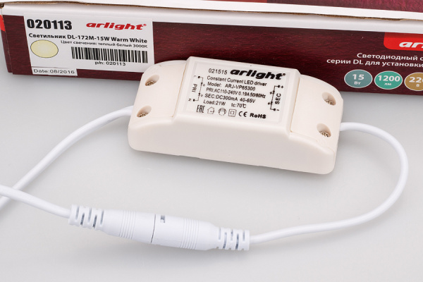 Купить Arlight Светильник DL-172M-15W Warm White (IP40 Металл, 3 года) 020113