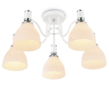 Ambrella Светильник потолочный TR303305/5 WH/CH/FR белый/хром/белый матовый E27*5 max 60W D600*270