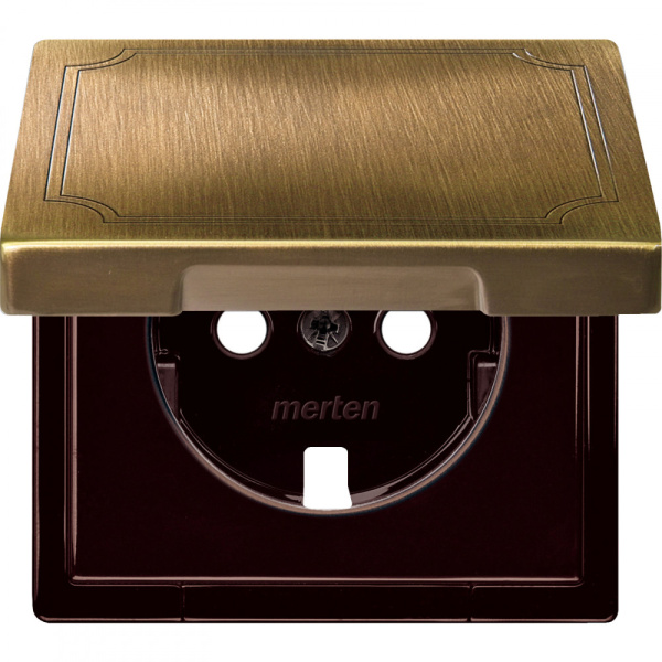 SE Merten SD Античная латунь Центральная плата с крышкой для механизма розетки MTN2341-4143