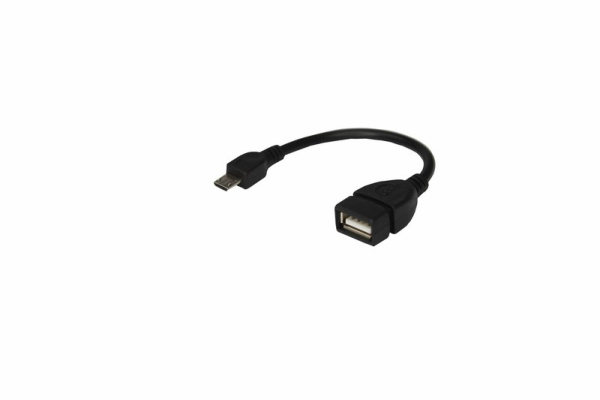 USB кабель OTG micro USB на USB шнур 0.15M черный Rexant 18-1182