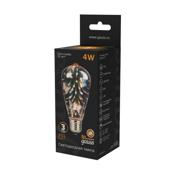 Купить Gauss Лампа Filament ST64 4W Е27 Butterfly-3D LED 147802404