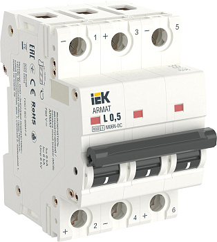 IEK ARMAT Автоматический выключатель M06N-DC 3P Z 6А AR-M06N-3-Z006DC
