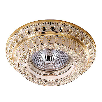 Novotech NT15 128 белый/золото Встраиваемый светильник IP20 GX5.3 50W 12V VINTAGE 370007