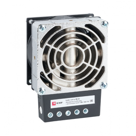 EKF PROxima Обогреватель на DIN-рейку с вентилятором 100Вт 230В IP20 Quadro heater-vent-q-100-20