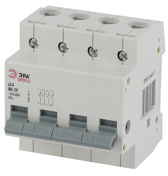 ЭРА SIMPLE-mod-69 SIMPLE Выключатель нагрузки 4P 40А ВН-29