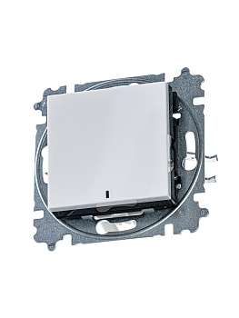 ABB EPJ Levit белый / дымчатый чёрный Переключатель 1-кл, с ориент, подсветкой 2CHH590646A6062