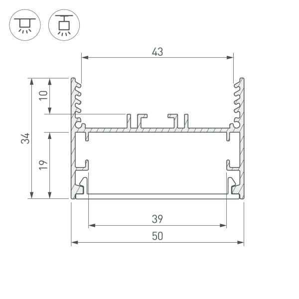 Купить Arlight Профиль SL-LINE-5035-2000 ANOD (Алюминий) 029040