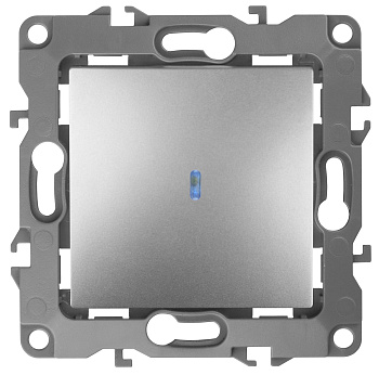 ЭРА 12-1102-03 Выключатель с подсветкой, 10АХ-250В, IP20, 12, Алюминий