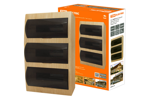 TDM Бокс ЩРН-П-36 модулей навесной пластик IP41 "Эко" (сосна) SQ0901-0027