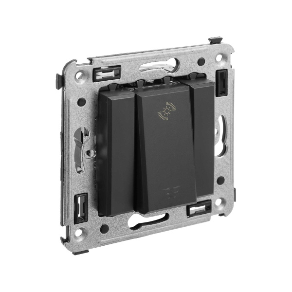 Купить DKC Диммер кнопочный в стену для LED ламп, "Avanti", "Черный матовый"