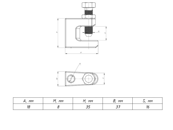 Купить EKF PROxima Струбцина монтажная М8
