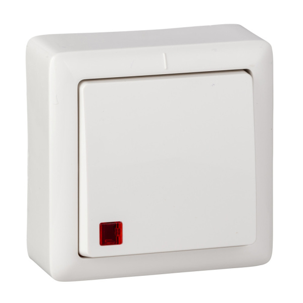 Systeme Electric Wessen ХИТ наруж Бел Выключатель 1-клавишный с подсветкой 6А, 250В