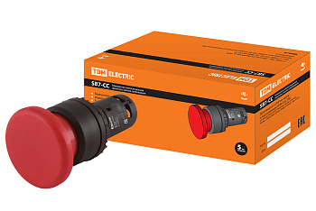 TDM Кнопка грибовидная SB7-CC45 d35мм 1з+1р красная SQ0746-0047