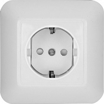 SE Wessen Прима внутр Бел Розетка 1-ая с/з с защитными шторками 16А (в сборе)(опт.упак.) RS16-004-B