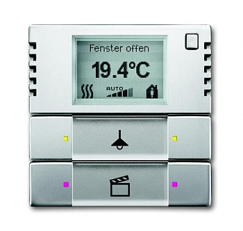 ABB 6128/28-866-500 Терморегулятор KNX с дисплеем и сенсором, 2/4-клавишный, нержавеющая сталь 2CKA006134A0335