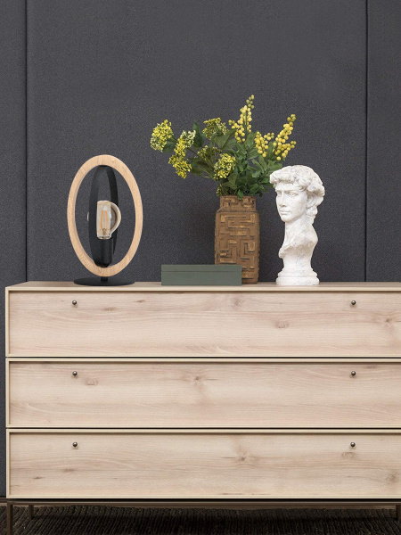 Купить Eglo 43464 Настольная лампа BASILDON, 1x60W (E27), L190, B160, H345, основа 155, сталь, черный/дерево