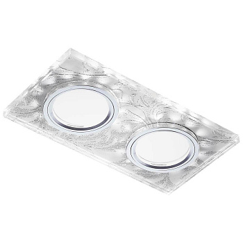 Ambrella Встраиваемый точечный светильник со светодиодной лентой S234/2 W/CH/WH белый/серебро/2MR16+6W(LED WHITE)