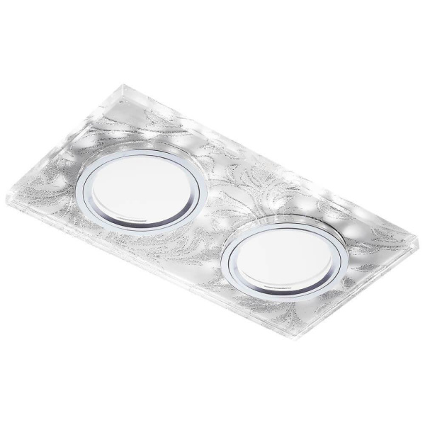 Ambrella Встраиваемый точечный светильник со светодиодной лентой S234/2 W/CH/WH белый/серебро/2MR16+6W(LED WHITE)