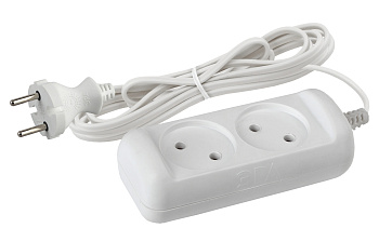 ЭРА UX-2-3m Удлинитель без заземления, 2x0.75мм2, ШВВП, 2гн, 3м